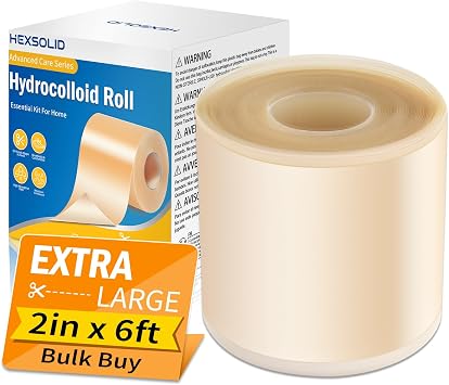 Hydrocolloid Dressing Roll 5cm*1.8m Wound & Blister Plasters Pads Tape | Self-Adhesive Waterproof Flexible Highly Absorbent Bandages for Skin Protection