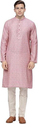 Raymond Ethnix Mens Medium Pink Kurta Set