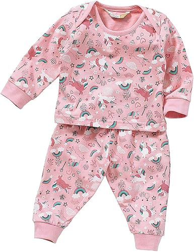 Pyjama Lullaby Bebe Fille Licorne Arc En Ciel Etoiles Rose Pale 6 9 Mois Amazon Fr Vetements