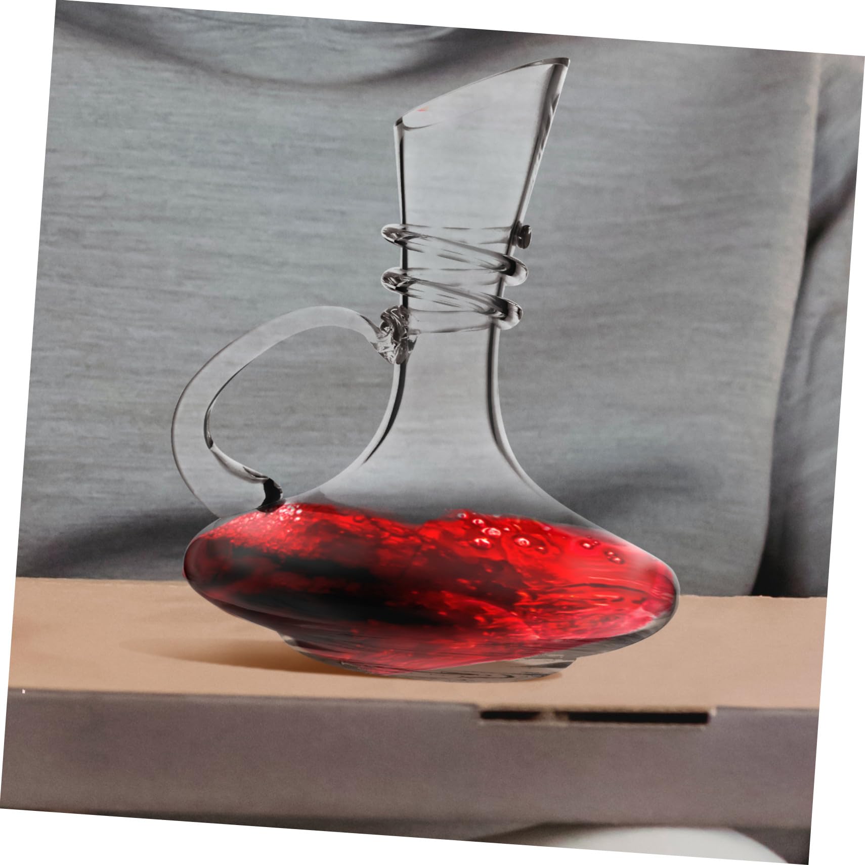 PRETYZOOM 1pezzi Decanter per Vino in Cristallo Bottiglia Versante per Vino Rapido Decanter Vetro Caraffa per Servire