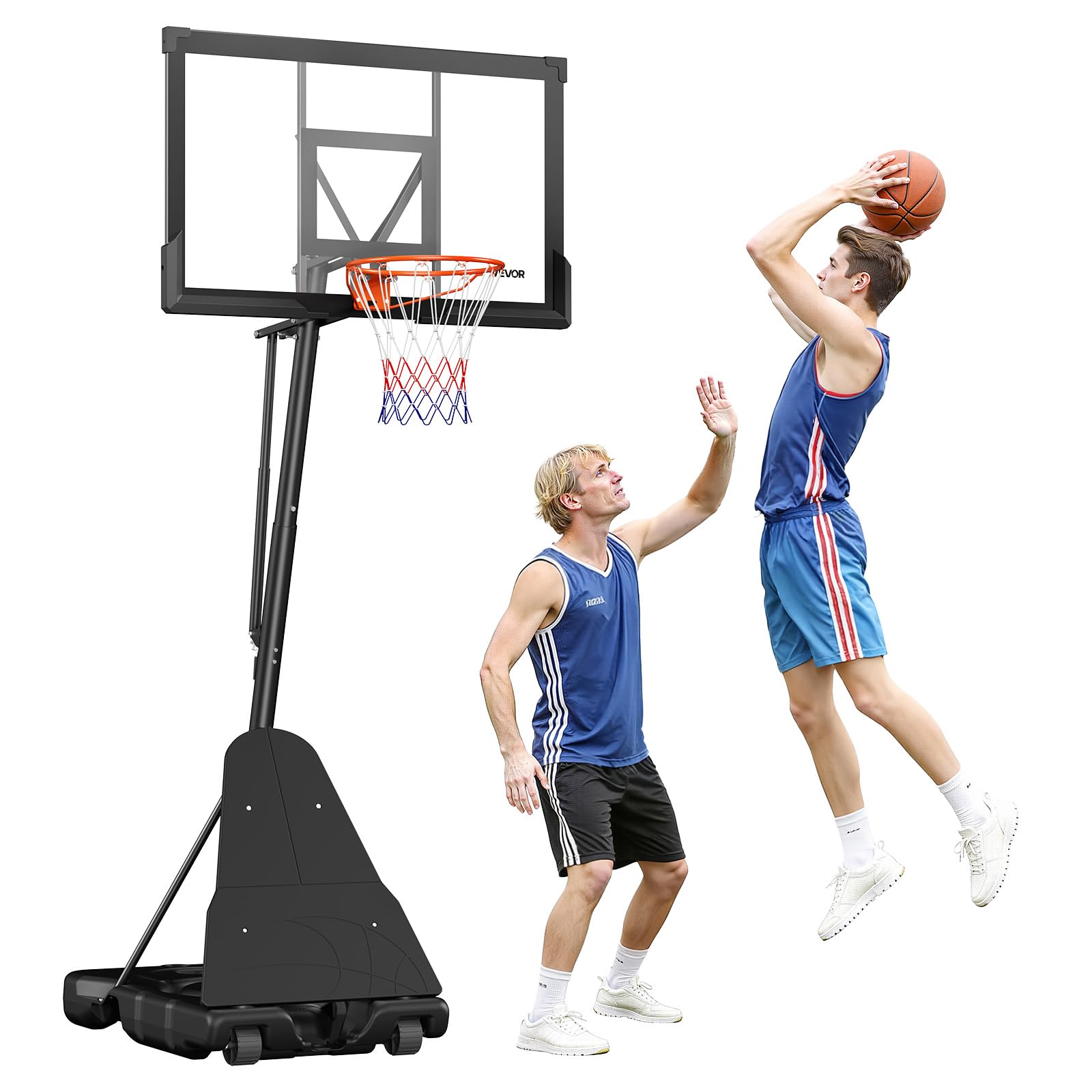 VEVOR Basketball Hoop, Basketball Hoop 44 48 50 54 Inchs PC Backboard, 4.4-10FT Height Adjustable, Basketball Portable Hoop&amp; Goal, Indoor/Outdoor Classic Basketball Court, Teen Adult School Park
