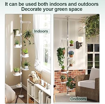 Hershii 7-Layer Tension Pole Plant Stand Indoor Decorative Metal