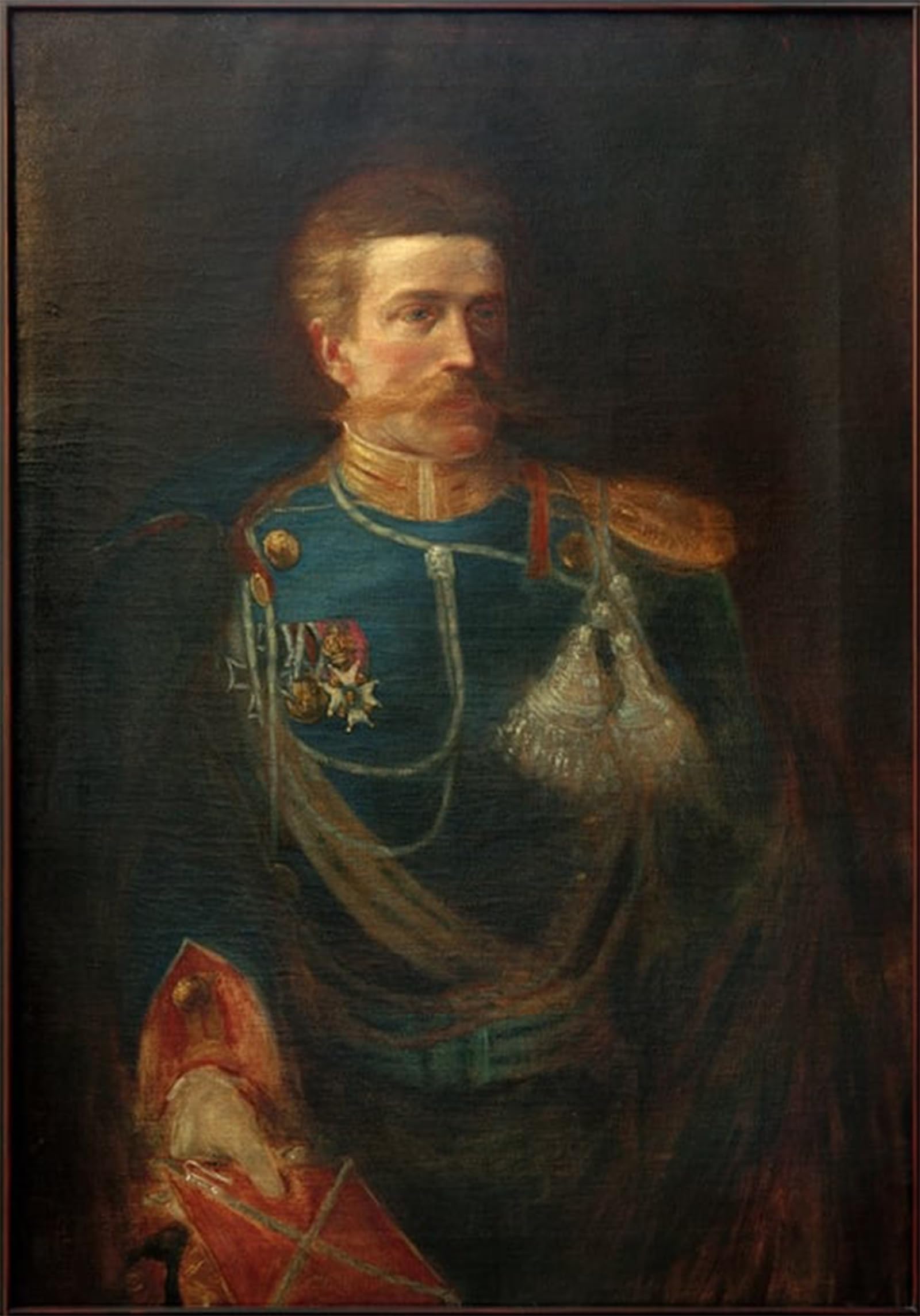 SERENDIPITP Vintage Wall Art Canvas Nordic Poster Canvas Print Picture Selbstbildnis in Uniform by Fritz Von Uhde Wall Art Poster for Home Decor 60x90cm