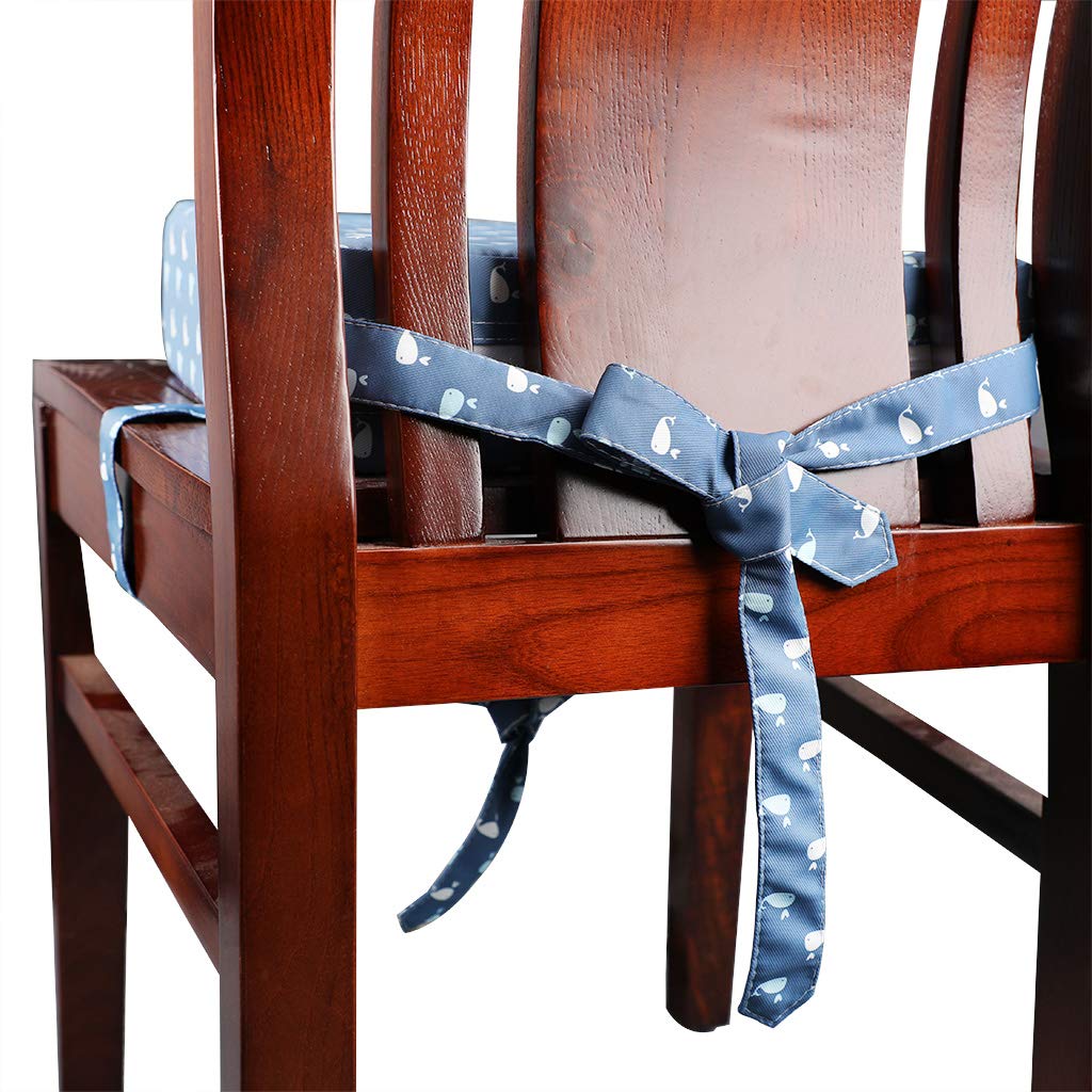 BTSKY Rehausseur De Chaise Bébé Réglable Et Lavable – Coussin Éponge Haute Densité Avec Sangles, Hauteur +8 Cm