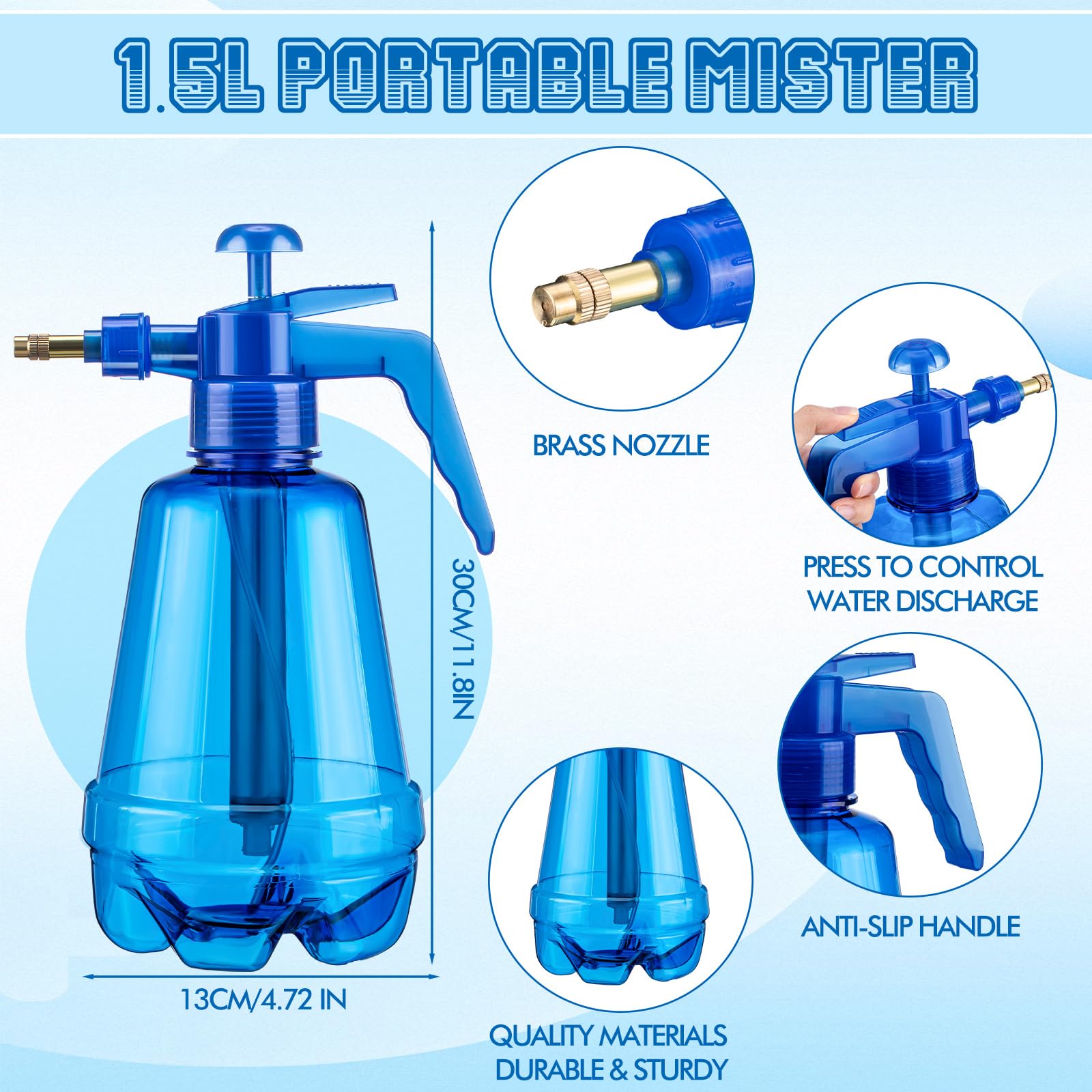 Amazon.com : Teenyyou 2 Pcs 1.5 Liter Misters Spray Pump Bottle