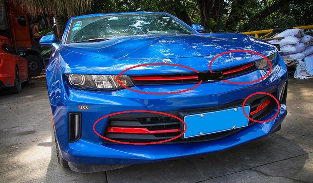 New Decorative Front Grille Trims for Chevrolet Camaro 2016-2018 (Red)