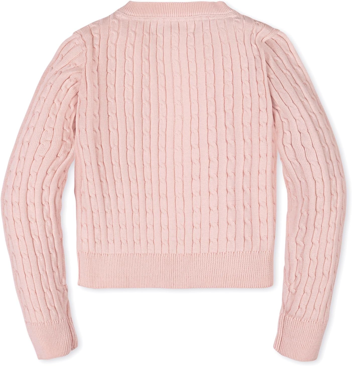 Hope & Henry Girls' Long Sleeve Fancy Cardigan Sweater with Stripe Trim