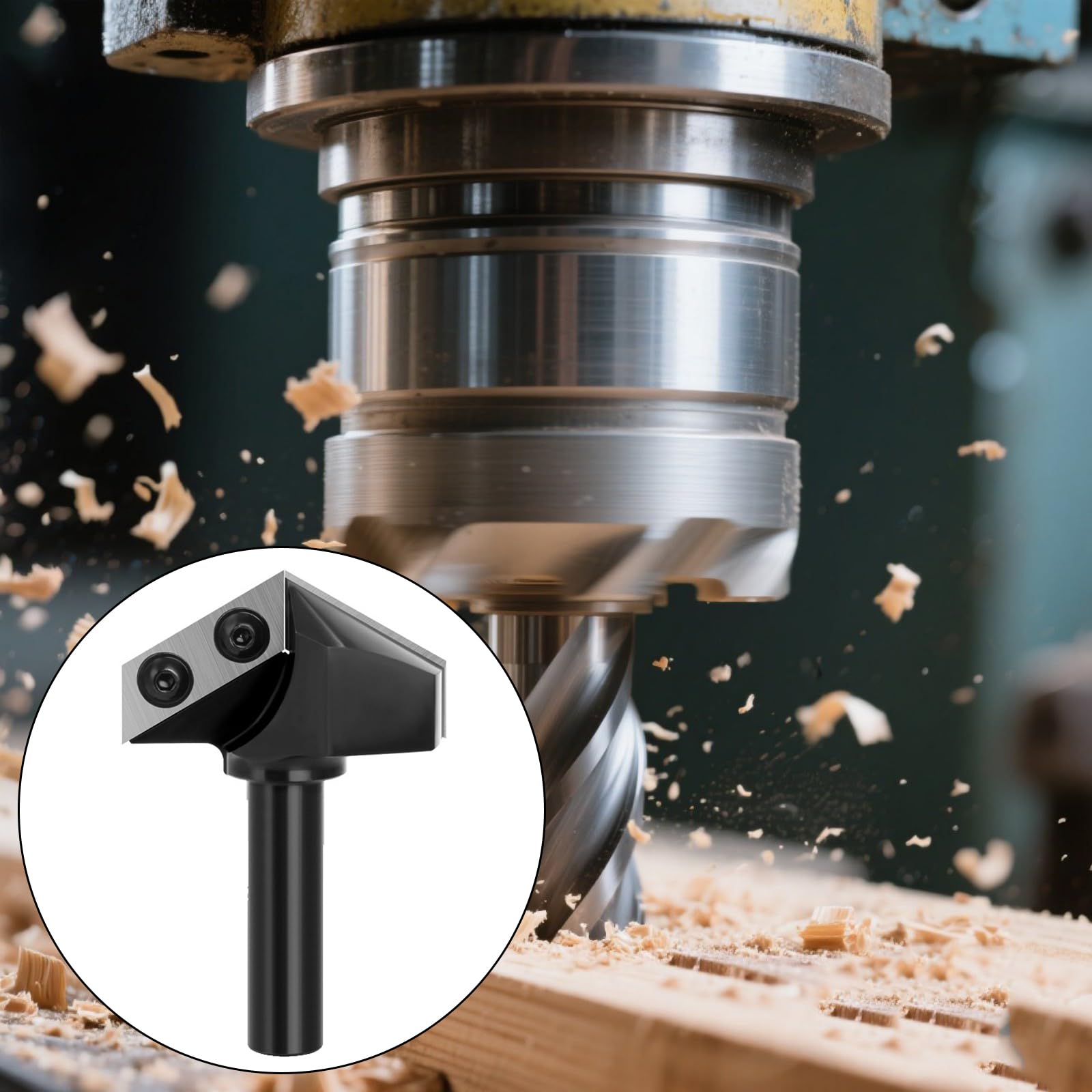 Punta per fresatrice in metallo duro con scanalature a V da 120/90 gradi, gambo da 1/2 pollici, adatta per fresatrici, router per legno