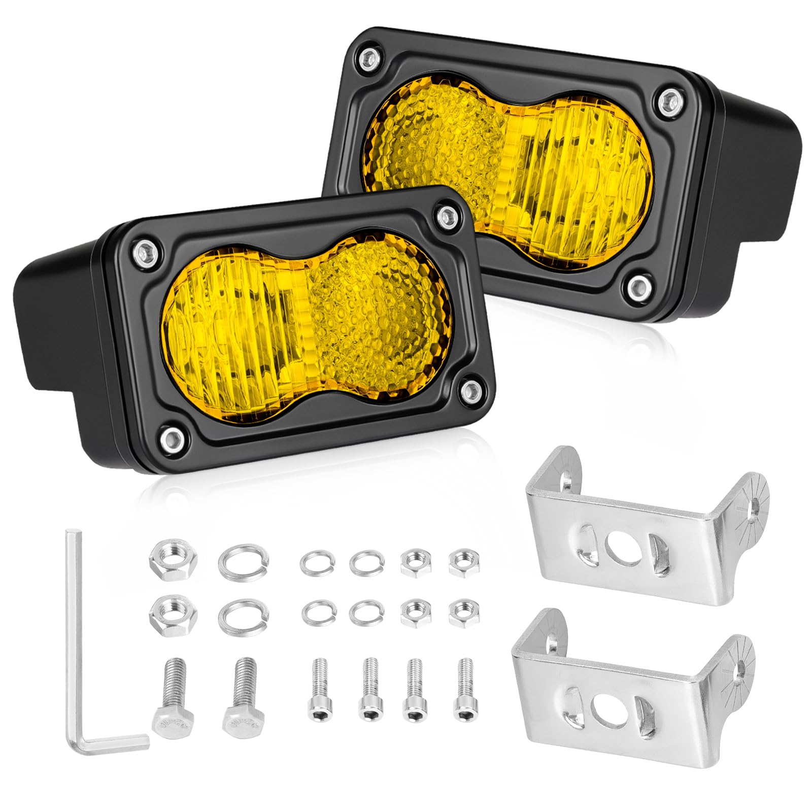 Yellow LED Pods 2Pcs 3" 40W CREE LED Low Beam Yellow Fog Lights
