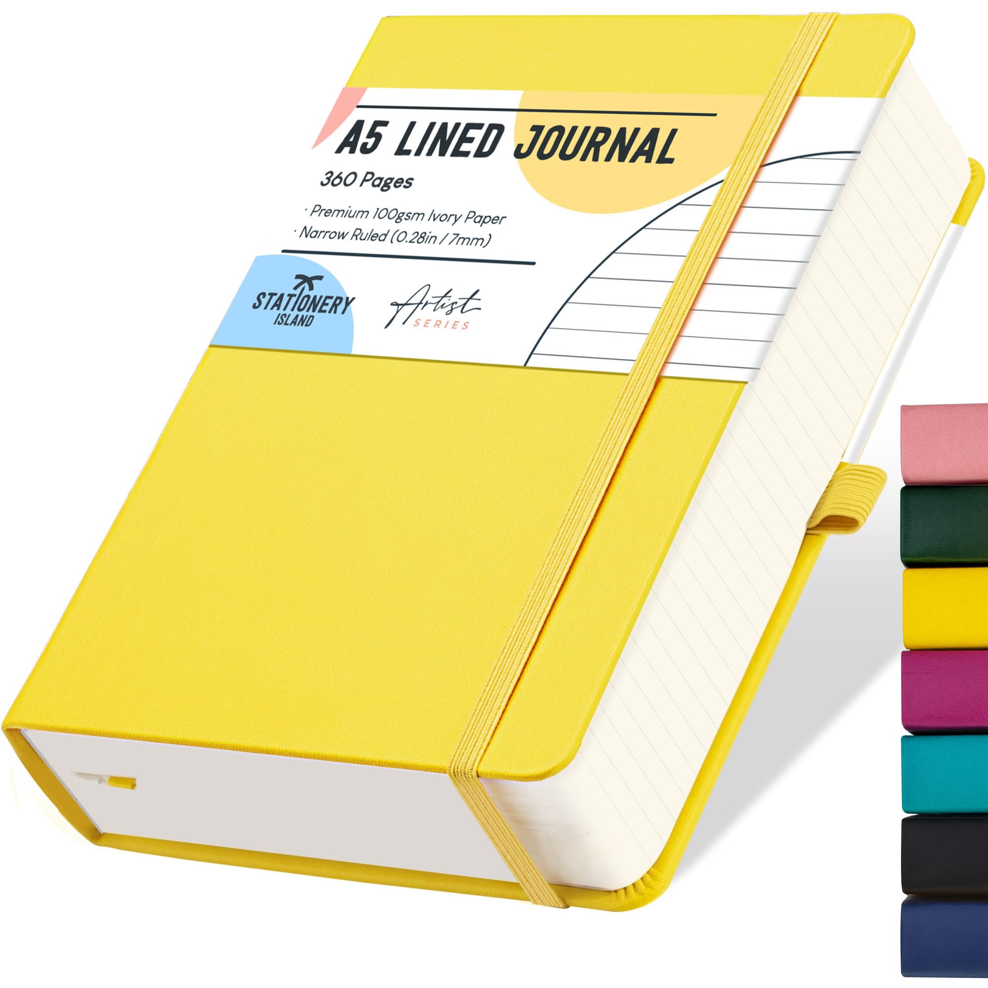 STATIONERY ISLAND A5 Lined Notebook, 360 Pages Thick Journal Notebook