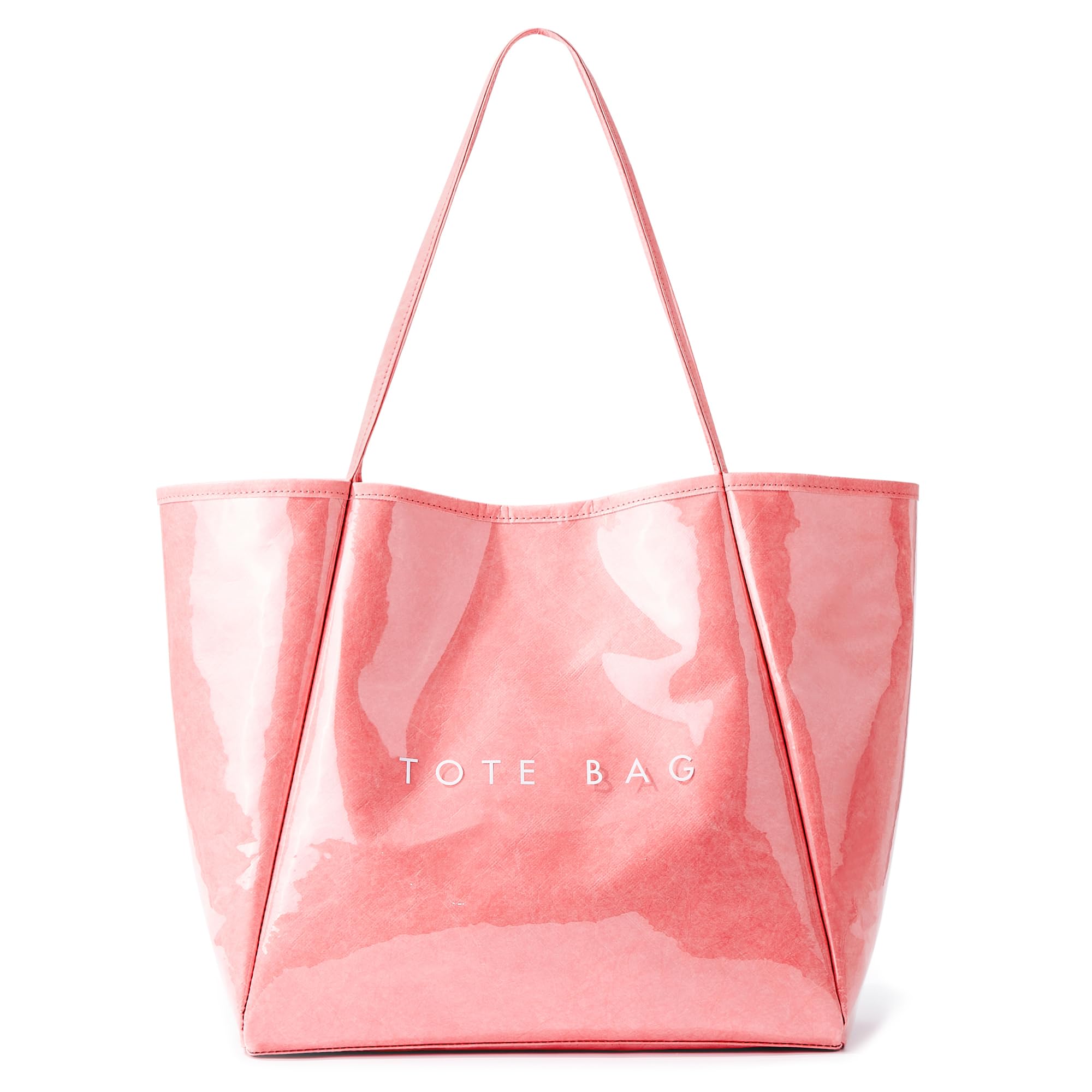 KALIDI Large PVC Tote Bag Women Weekender Hobo Bag Travel Purse Trendy Kraft Paper Oversize Shoulder Handbag for Work College Beach