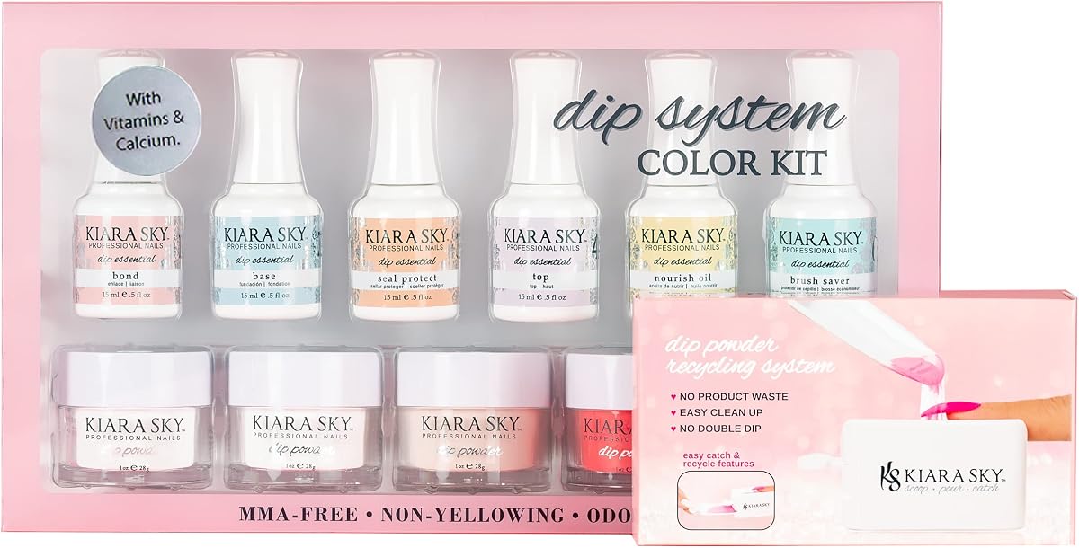Color Dip Powder Starter Kit with Recycling System - Voted #1 Beauty Product to Try by Insider Beauty