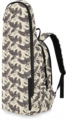 Miniatura 2 de Bolsa de tenis unisex impermeable gris marrón pájaro 2 raquetas de tenis bolsa de gimnasio para hombres mujeres tenis deporte bolso para raquetas