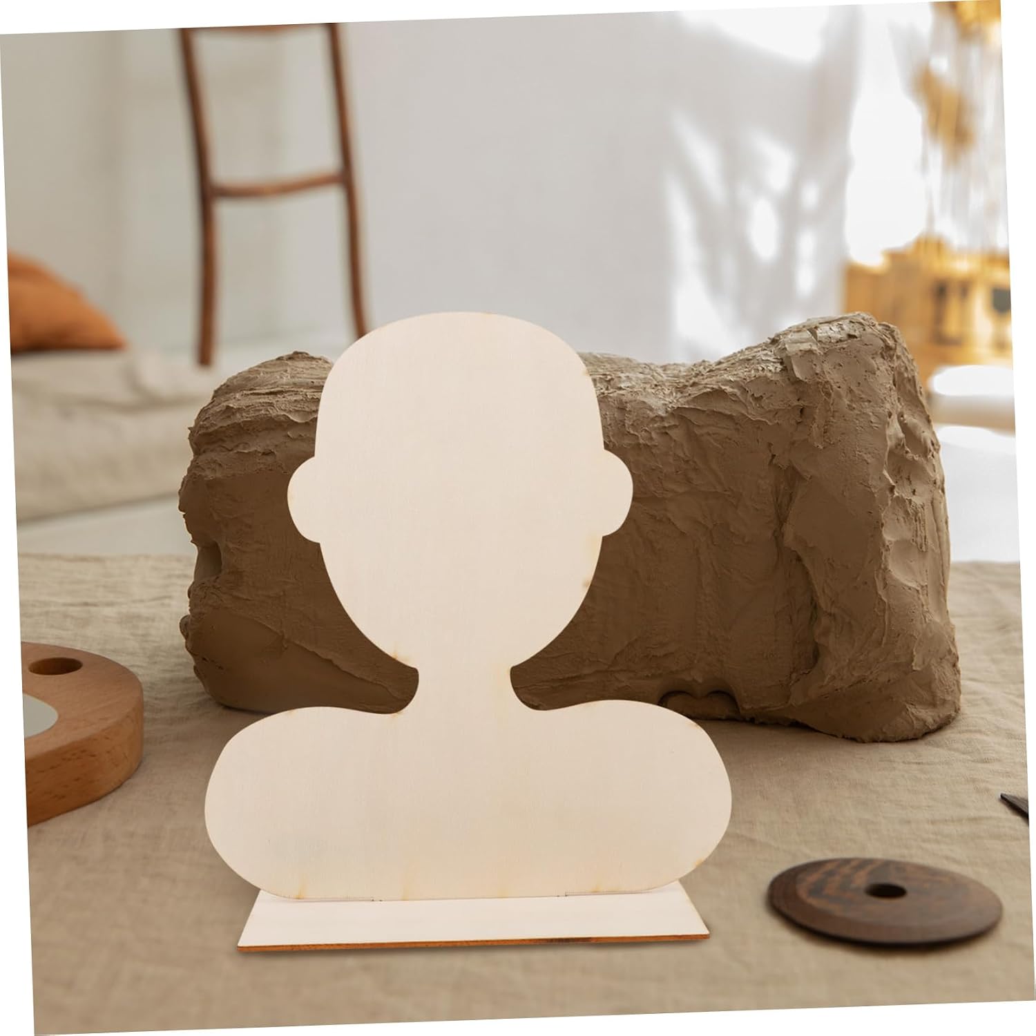 Portrait Clay Board for Women, Wooden DIY Craft Board