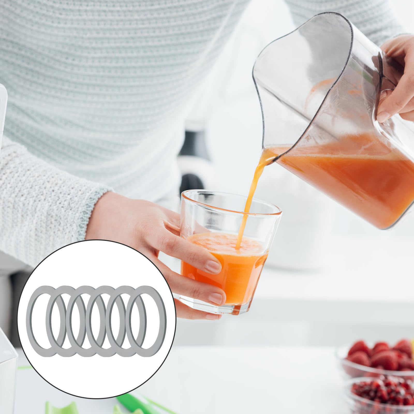 6 Pz Guarnizione per Frullatore per Oster, Anello di Gomma di Ricambio per Frullatore Guarnizione di Ricambio per Frullatore con O-ring Grigio Compatibile con Oster Osterizer