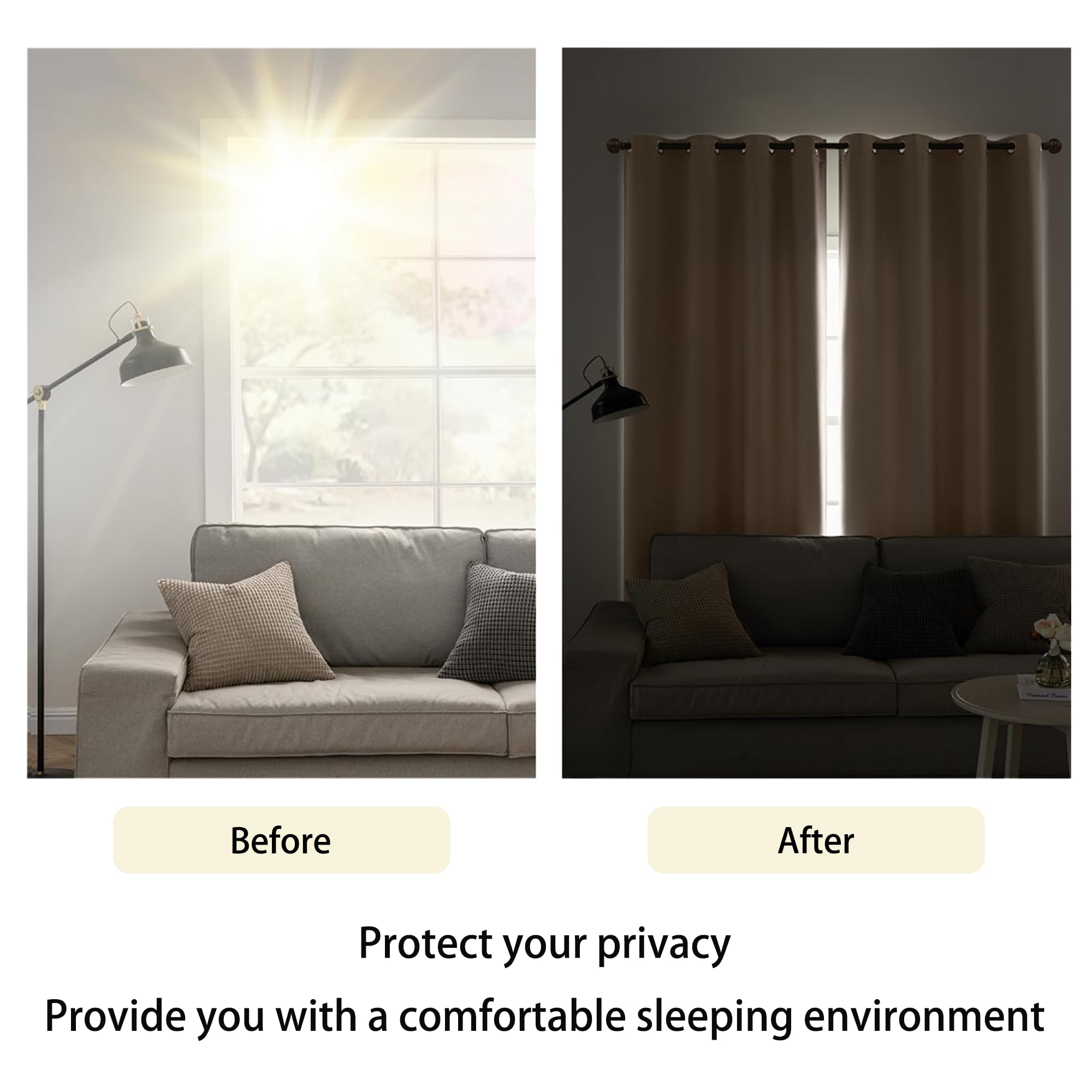 Cortinas extra cálidas reductoras de ruido, 150 x 100 cm, suaves y ligeras, con ojales en la parte superior, lavables, ideales para hoteles y dormitorios, 1 juego de protección para el invierno