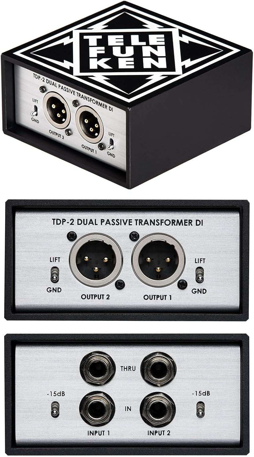 TELEFUNKEN TDP-2 Dual Passive Direct Box, top-down view