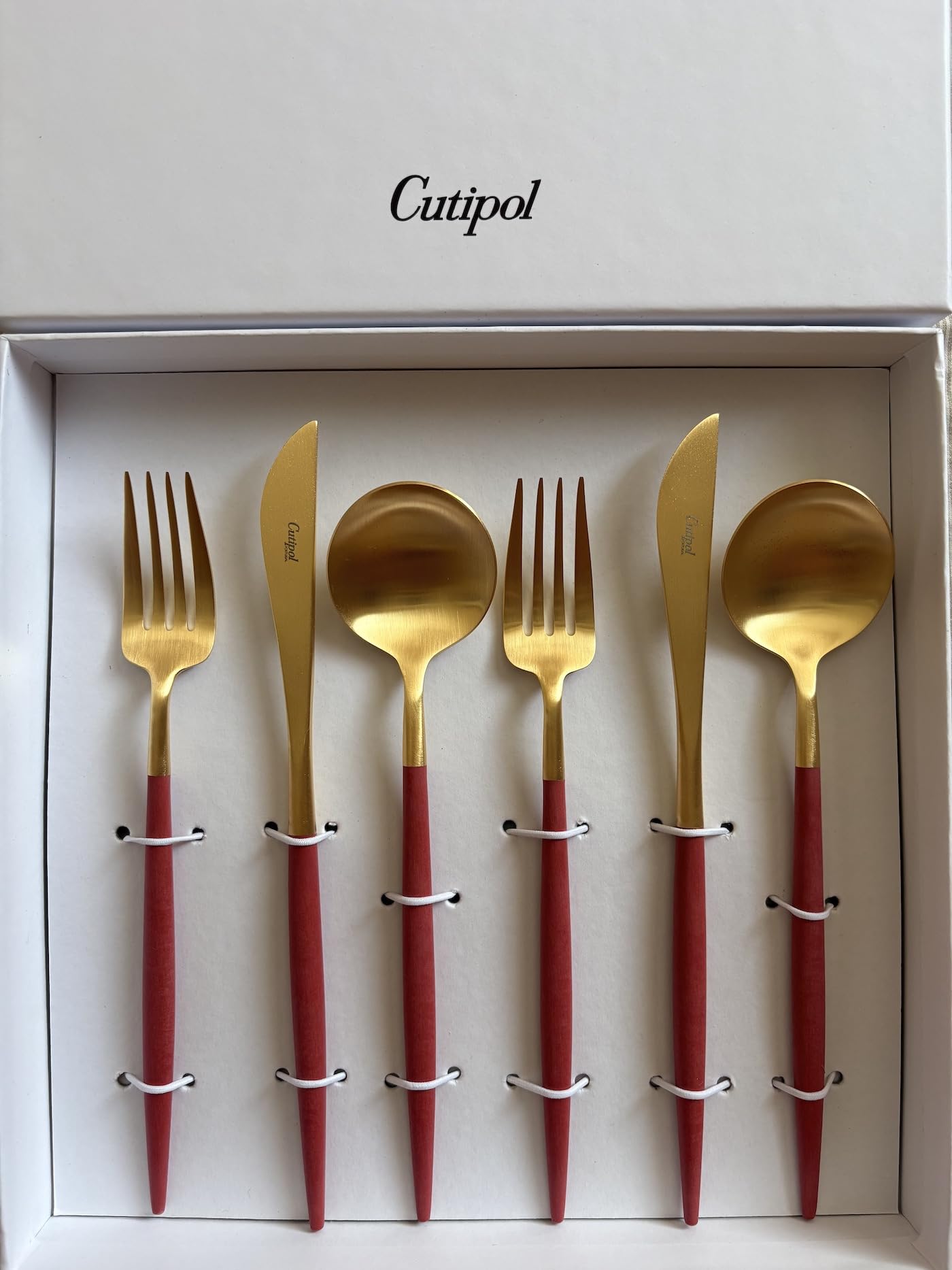 Cutipol Set de Couverts Goa Red Gold 6 Pièces dans une Boîte