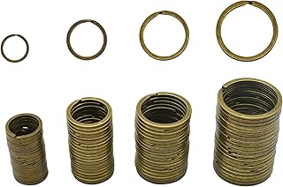 Maydahui 80PCS Split Key Chain Ring Assorted Size Flat Vintage Bronze Color 4 Size (4/5 , 1 , 1-1/5 , 1-2/5 Inches ) for Home Car Keychain