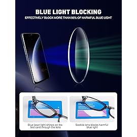 SOCTICK Reading Glasses Blue Light Blocking, 5-Pack Reading Glasses for Women with Comfort Spring Hinges, Anti UV/Glare Readers 2.00