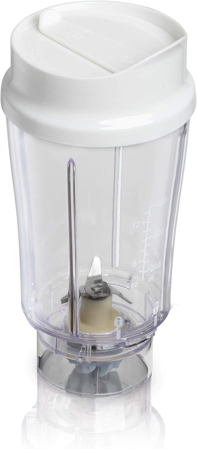 Hamilton Beach Personal Blender for Shakes and Smoothies with, Two 14oz Travel Cups and 2 Lids, White (Discontinued)