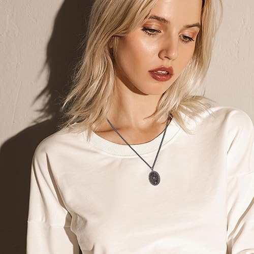 Vista 122 de Collar con colgante de plata de ley 925 con medalla de San Patrón, joyería religiosa para hombres y mujeres, con cadena de acero inoxidable 316L