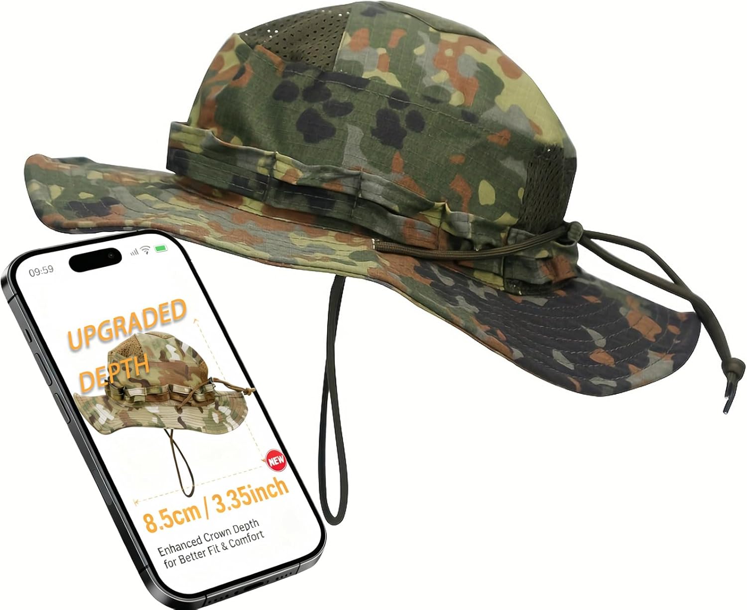 Sun Hat Breathable Boonie Hats for Men Women Fishing Safari Bucket Hat Cap Hunting Outdoor Hiking Camping