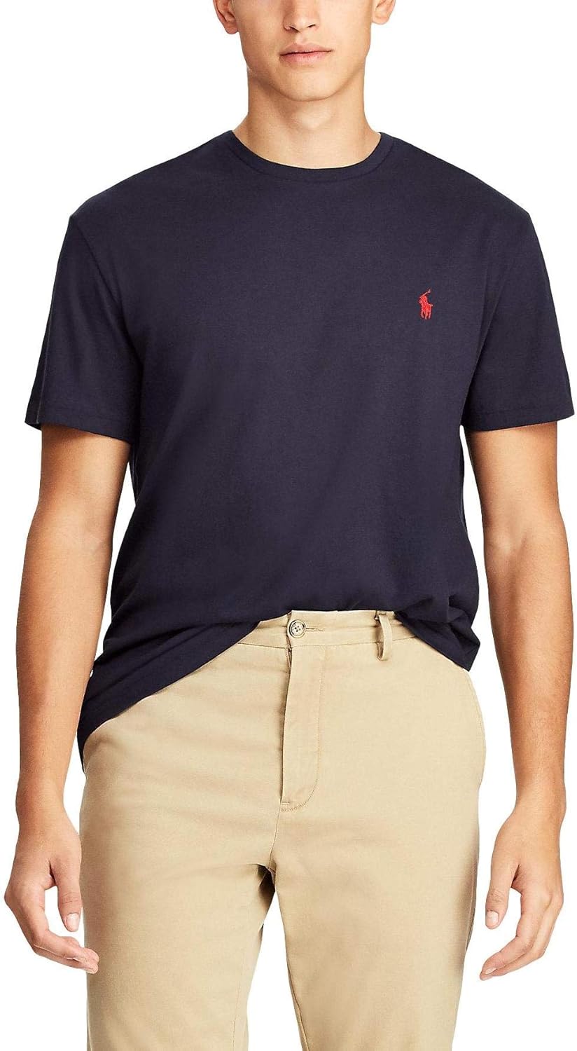 Polo RL Men's Big and Tall Crewneck Pony T-Shirt Large Tall The Basic French Navy