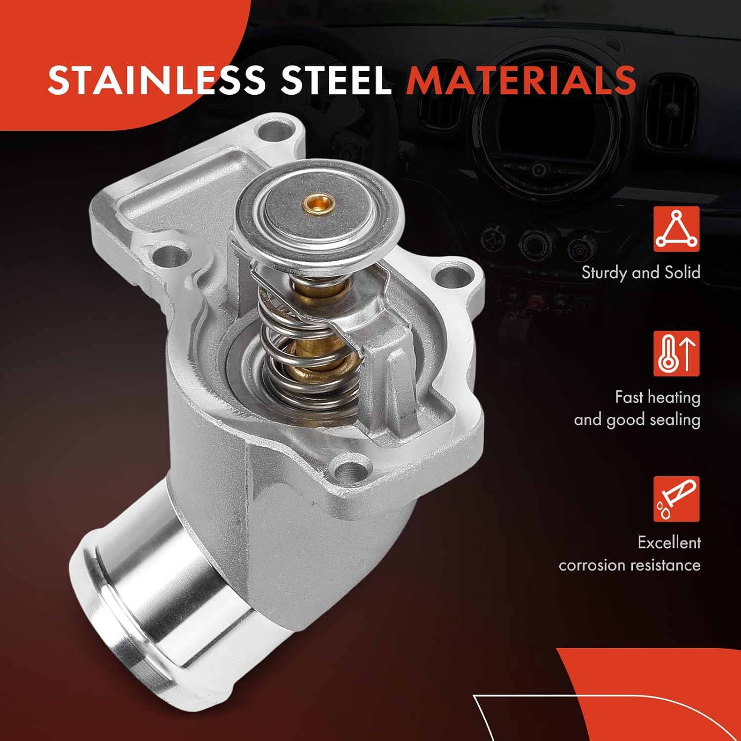 A-Premium Engine Coolant Thermostat Housing Assembly with O-ring Compatible with Porsche 911 1998-2008, Boxster 1997-2008, Cayman 2006-2008