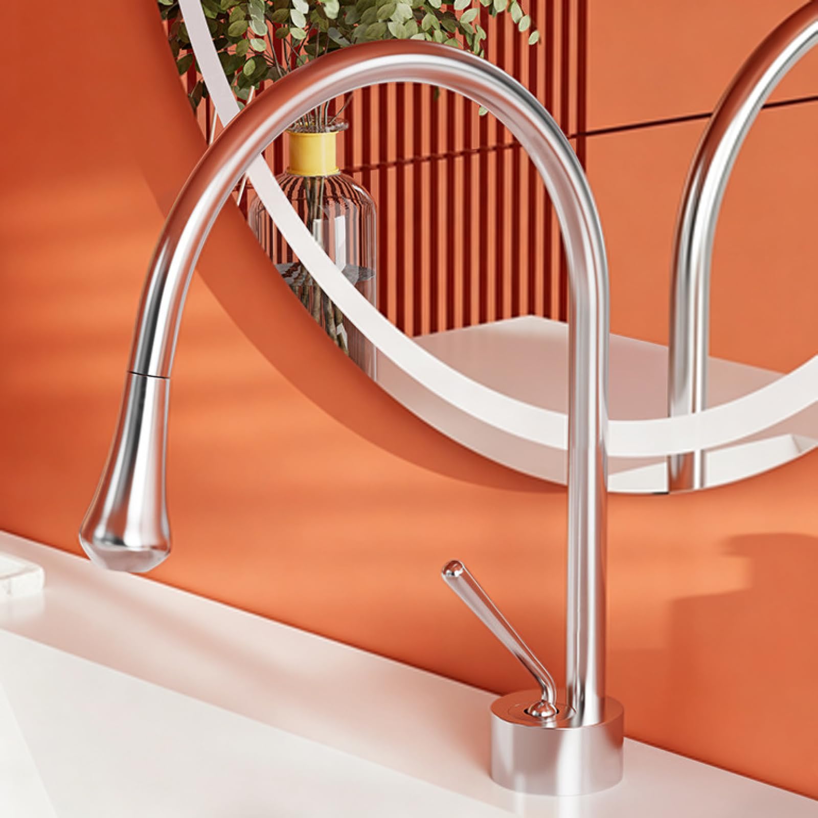 Grifo Baño De Latón En Forma De Gota Cromado