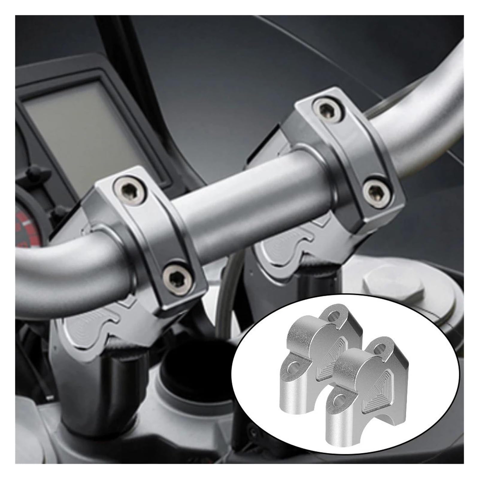Manubrio Riser Moto Per BMW R1200GS R1250GS Adventure 1200 1250 R1250RS R1200R CNC Accessori Rialzante Argento