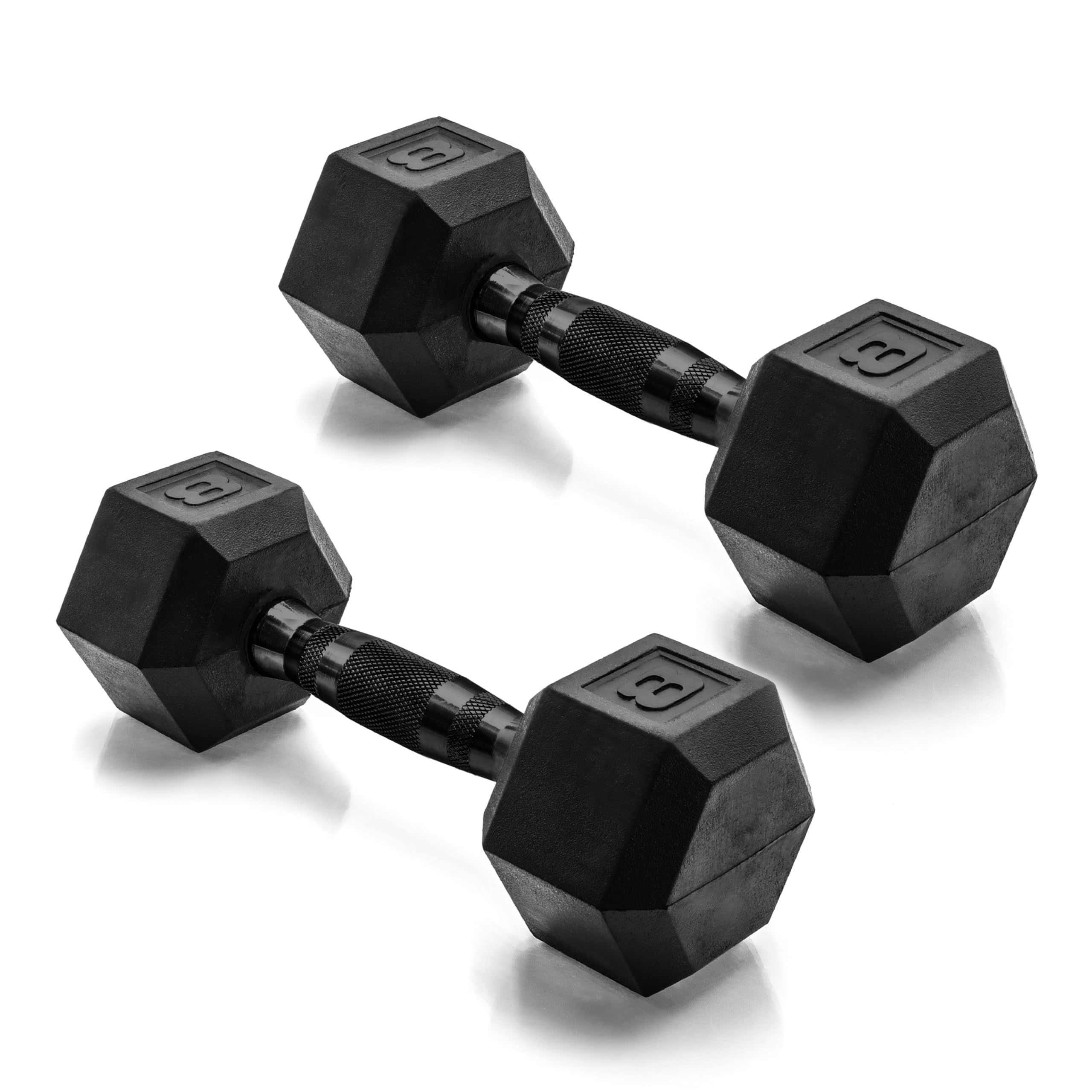CAP Barbell Sześciokątne hantle powlekane 3,6 kg z czarnym uchwytem
