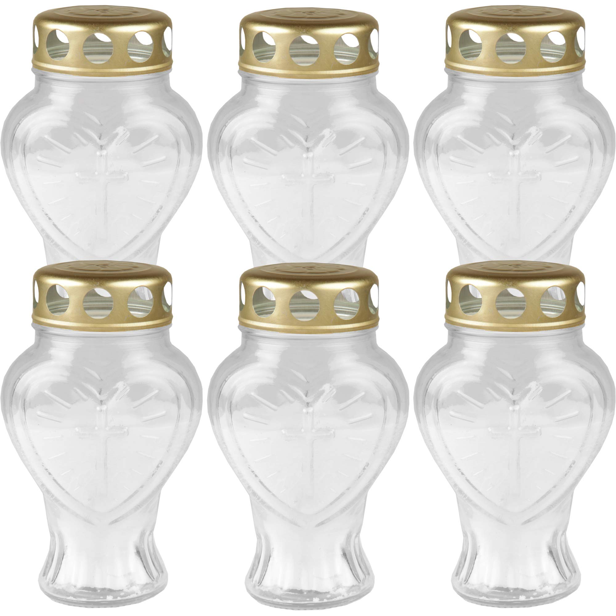 Hartvormige grafkaarsen, rood glas, brandduur 48 uur