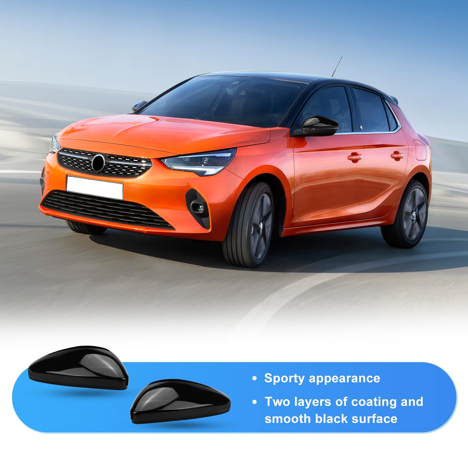 Oplatool 1 Paio Copri Specchietto Retrovisore Auto per O-pel Corsa F 2019-2025, Peugeot 208 508 2008 2019-2025, Tappo Copri Specchietto Retrovisore Copertura per Specchietto Retrovisore