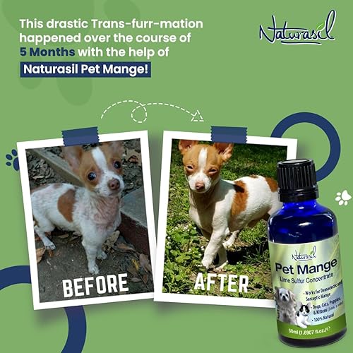 Miniatura 3 de Naturasil - Tratamiento de alivio de la sanga sarcóptica y demodéctica – Dip concentrado de azufre de lima para picazón, erupción, puntos calientes,