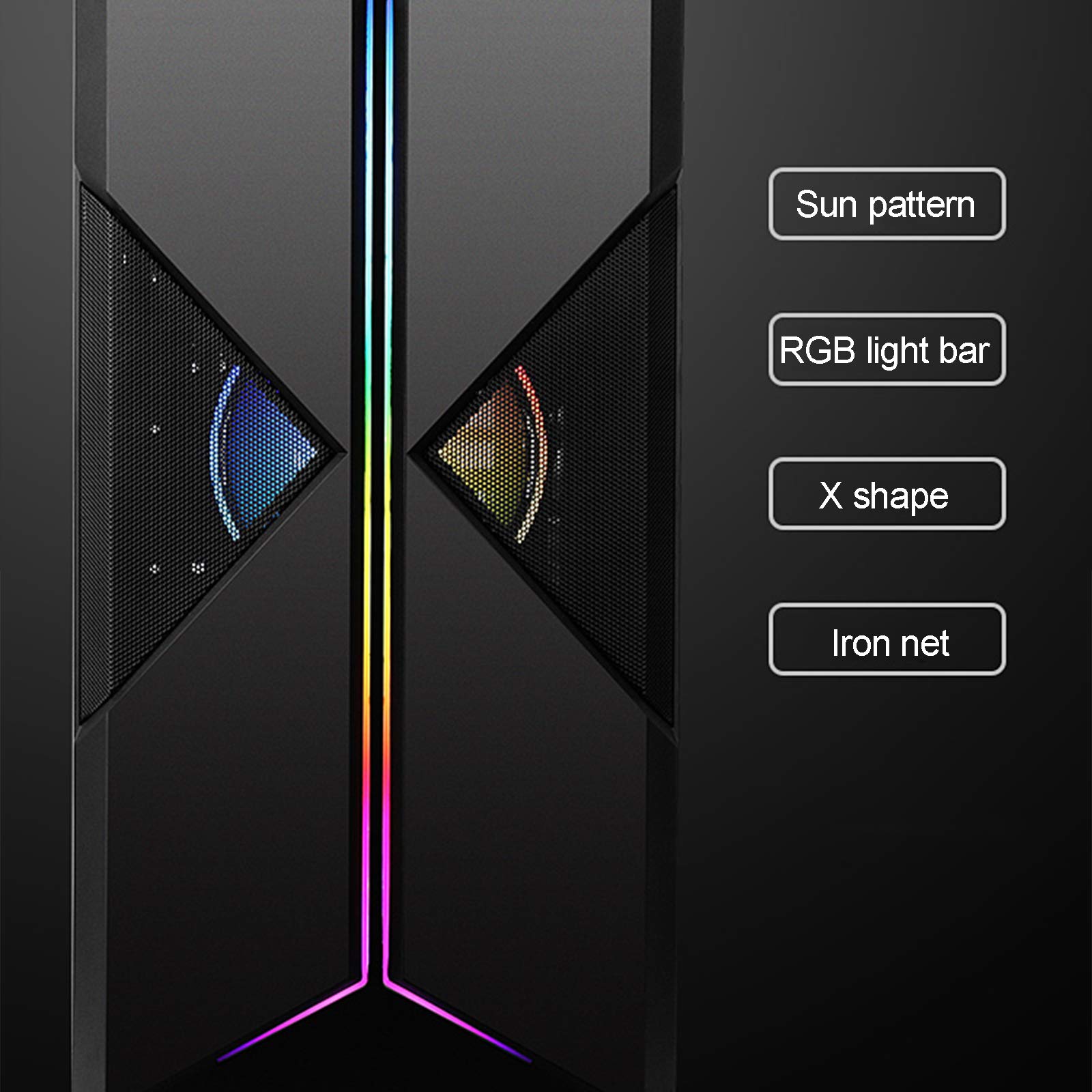 Caso Computer Case ATX Mid Tower PC Gaming - Porta USB Anteriore - Quick-Release Vetro temperato Pannello Laterale - Sistema di Gestione dei Cavi - Pronto Water-Cooling - Nero