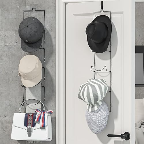 Miniatura 2 de LINFIDITE Paquete de 10 soportes para colgar sombreros, organizadores para colgar gorras de béisbol para bufandas, bolsos, toallas, ropa, lazos