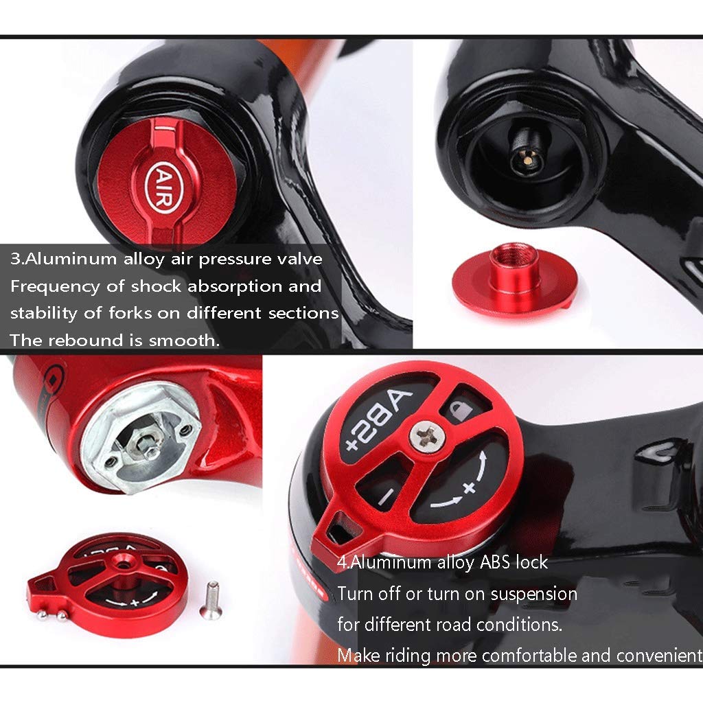 Horquilla de suspensión neumática MTB 26/27,5/29 Pulgadas Horquilla de Bicicleta de aleación de magnesio Freno de Disco Viaje 120mm QR 9mm