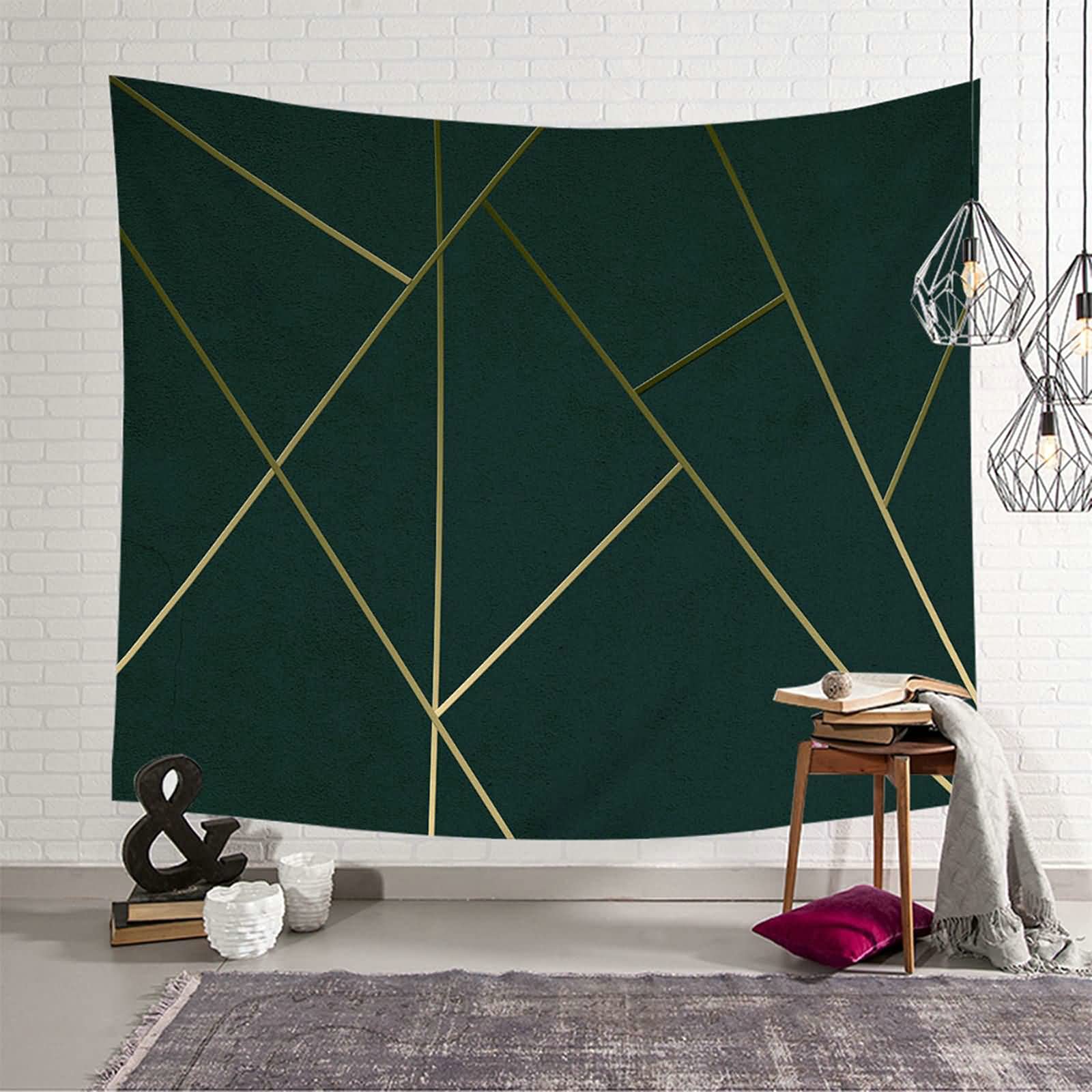 Tapiz decorativo para pared KnSam verde oscuro de poliéster con estampado moderno