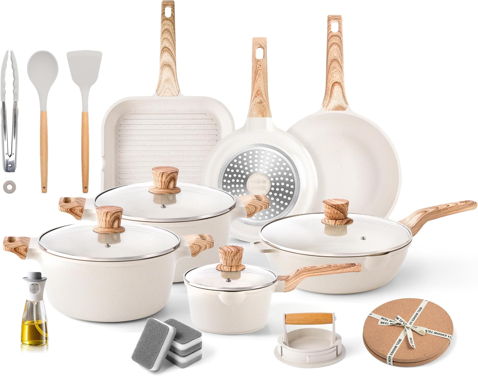 Caannasweis Pots and Pans Set, Nonstick Kitchen Cookware