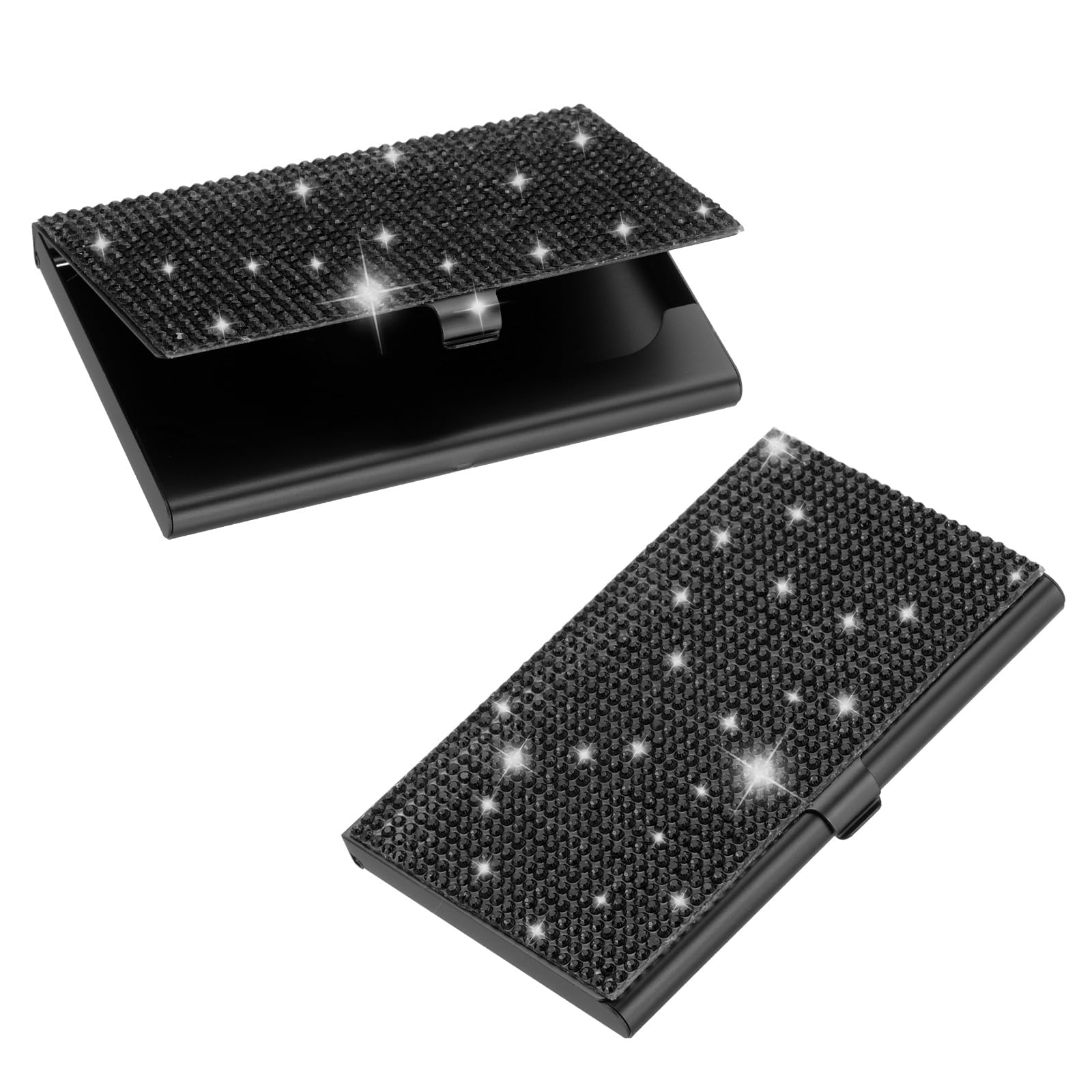 PATIKIL Bling Alloy Business Card Holder