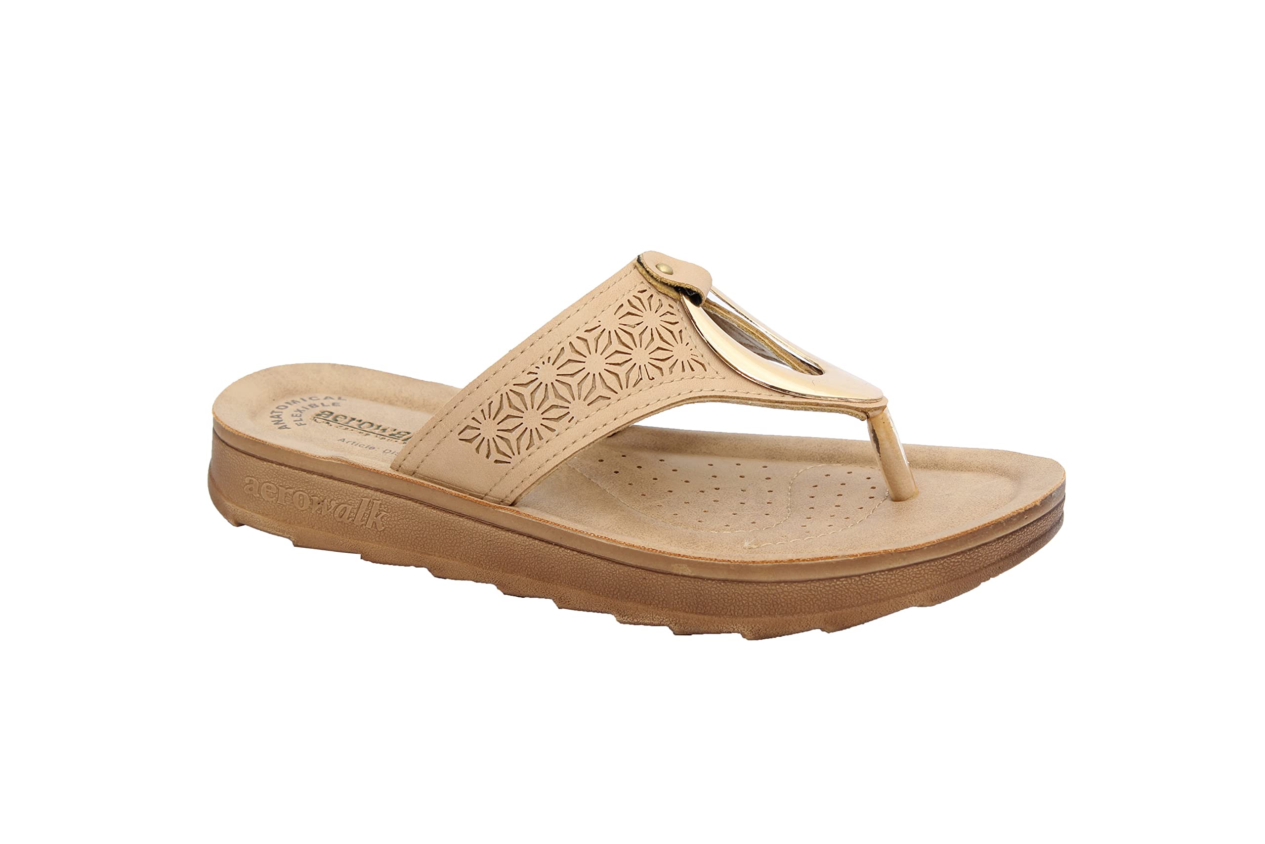 AEROWALK Stylish Fashion Sandal/Slipper for Women | Comfortable| Lightweight | Anti Skid | Casual Office Footwear (DI58_BEIGE_36) (B0BC49RCL9) Amazon Price History, Amazon Price Tracker