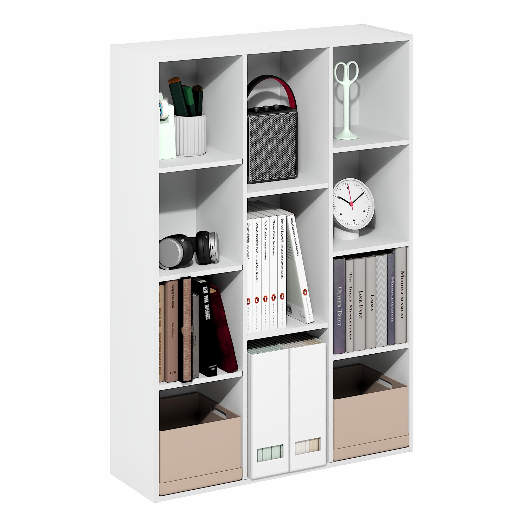 Furinno 11 Cube Bibliothèque Réversible Ouverte, Blanc, One Size