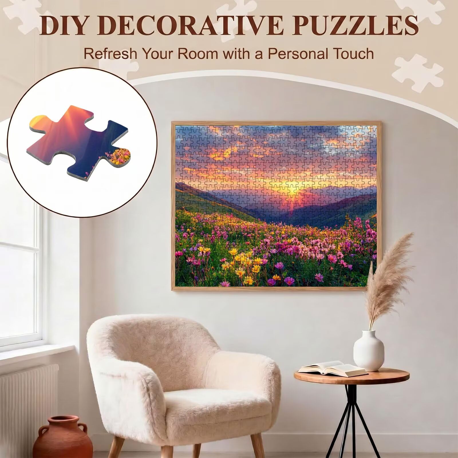 Puzzle 5000 Pezzi Classici, Puzzle paesaggio fiore 156 x 105 cm, Gioco Educativo e Antistress in Legno con Poster Incluso, Ttività DIY per Famiglia, Regalo per Appassionati, Decor Parete Casa, f0-521