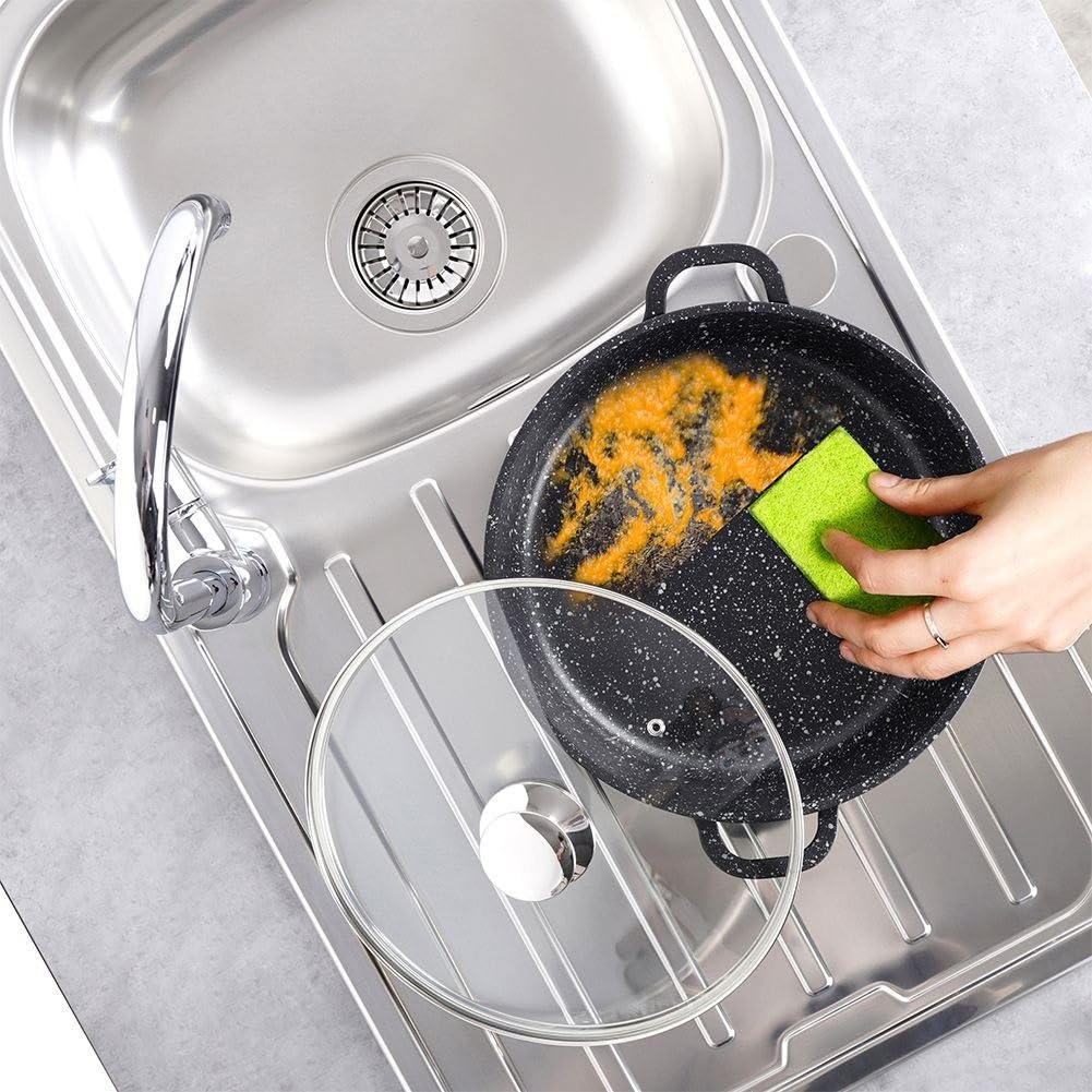ORION Pfanne Bratpfanne GRANIT Schmortopf Schmorpfann 28 cm GRANDE Gas Induktion | Kochtopf Granitbeschichtung 28 cm Grande Gas