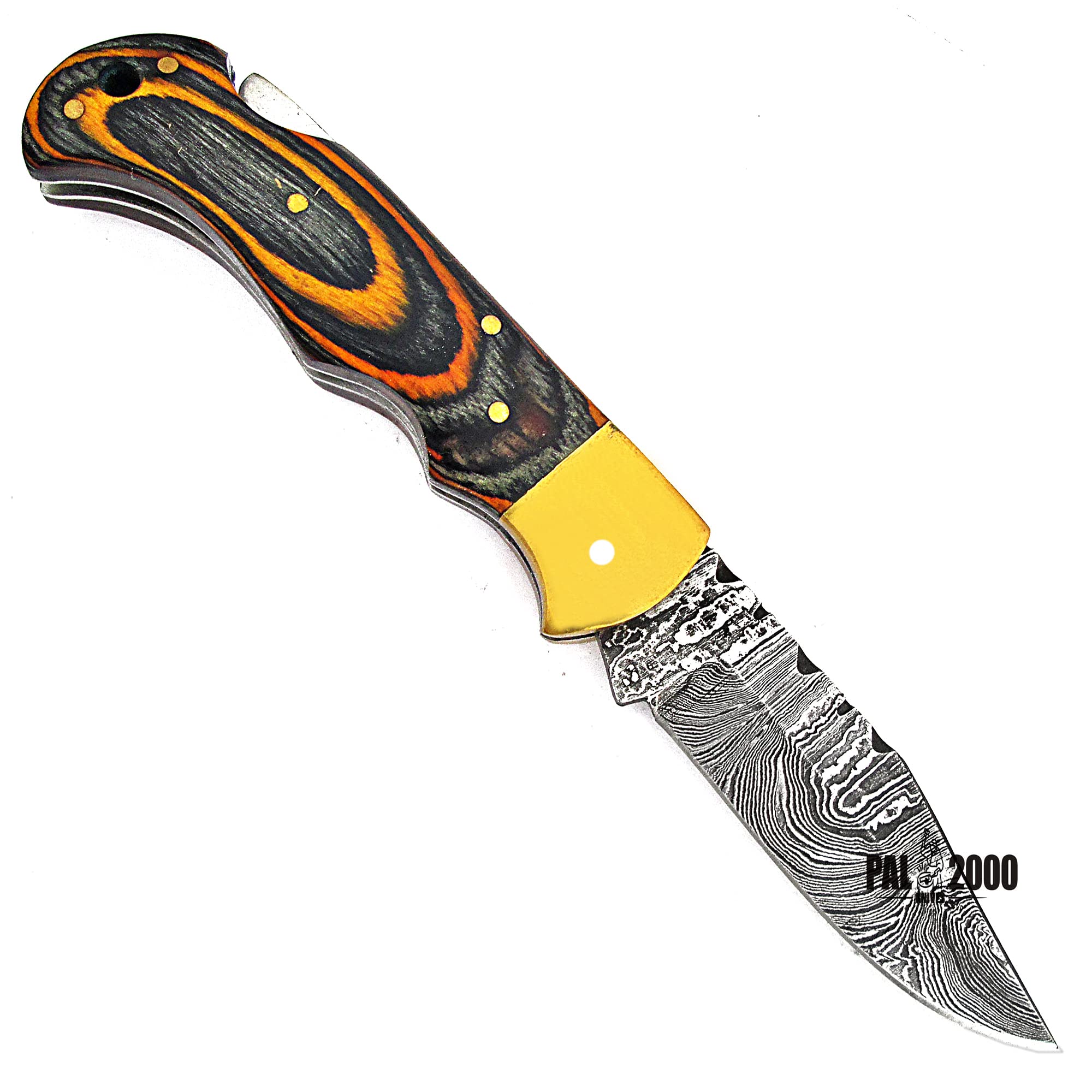PAL 2000 KNIVES Coltello pieghevole - Coltello tascabile fatto a mano in acciaio di Damasco FOL-4002