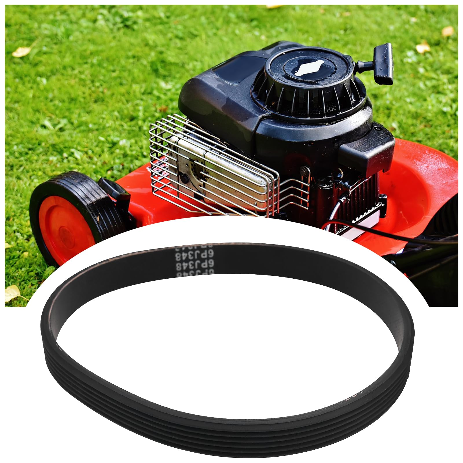 eMagTech 2pcs 6PJ348 Lawn Mower Rubber Drive Belt Electric Planer Synchronous Belt Circumference 348mm Width 14mm Suitable for Most Lawn Mowers - Image 3