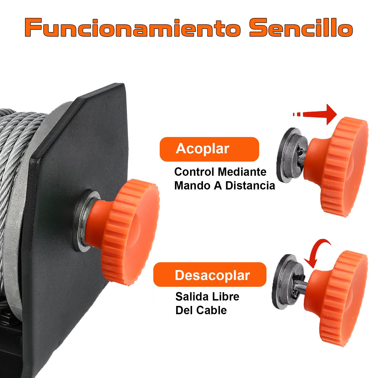 RUGCEL Cabrestante eléctrico 2500 LB 12V, cabrestante para ATV/UTV con Cable de Acero, Placa de Montaje y Mando a Distancia con Cable, para Remolque, Todoterreno y Rescate