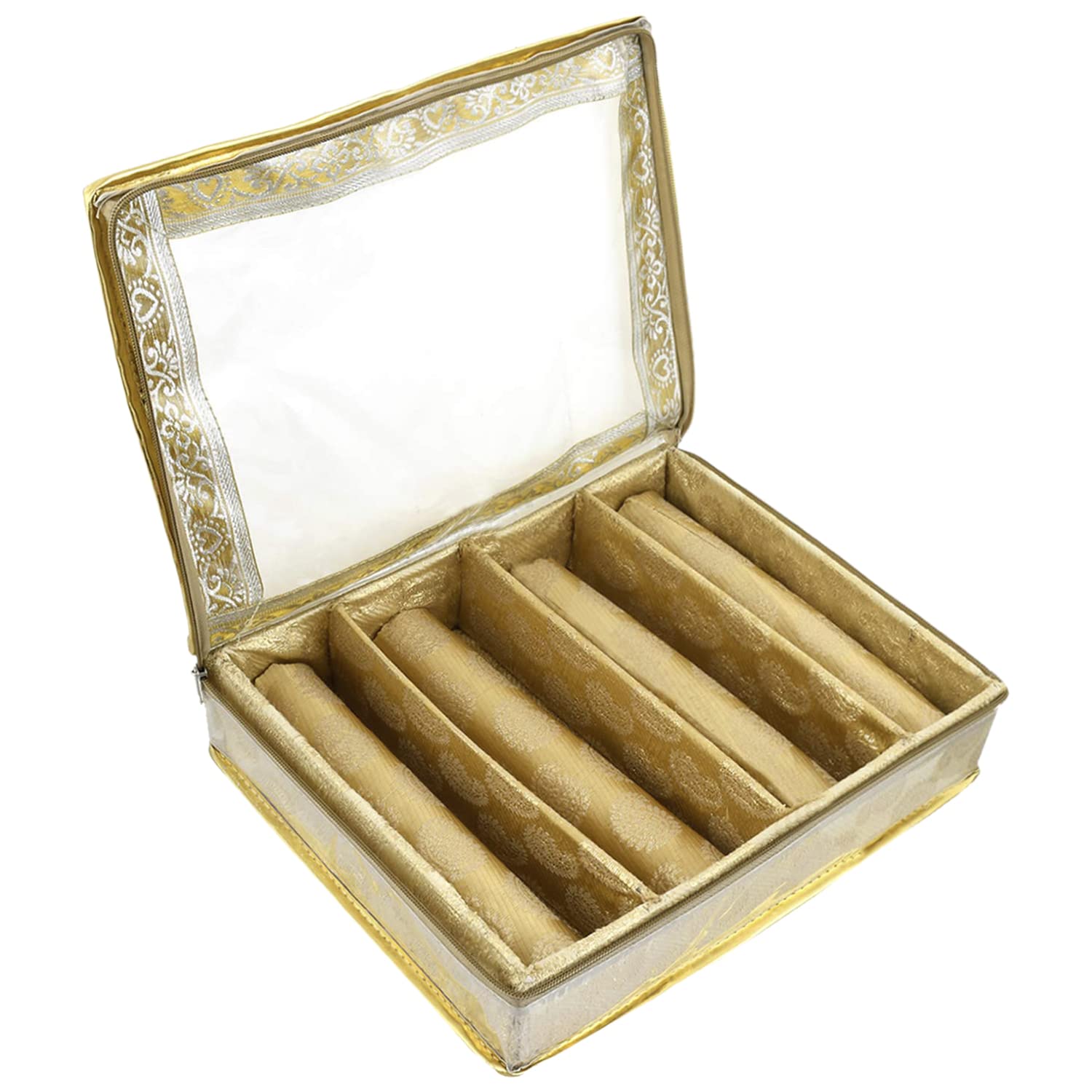 4rod - Caja dorada para guardar relojes, joyas, pulsera, caja de regalo india