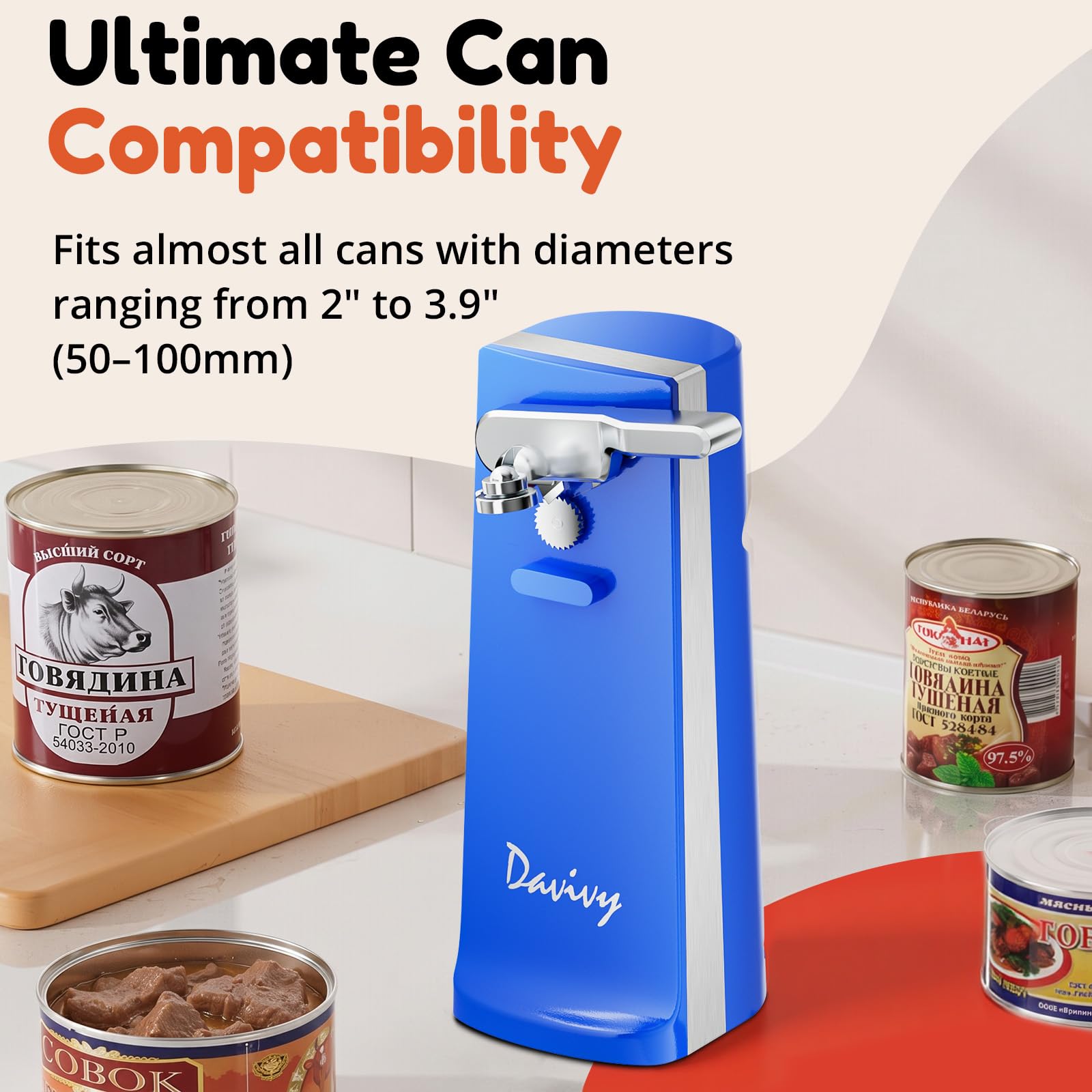 Davivy Apriscatole elettrico (blu)